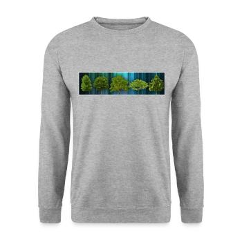 different trees - Unisex Sweatshirt - salt & pepper - Front - Alina (178cm) & Michal (187cm)