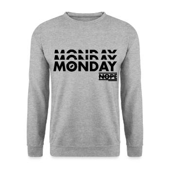 Monday Nope - Unisex Pullover - Weißgrau meliert - Vorne - Alina (178cm) & Michal (187cm)