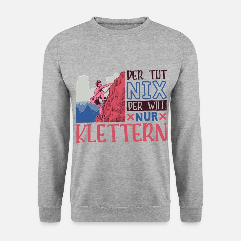 Berg Bergsteigen Kletterer Klettern - Unisex Pullover - Weißgrau meliert
