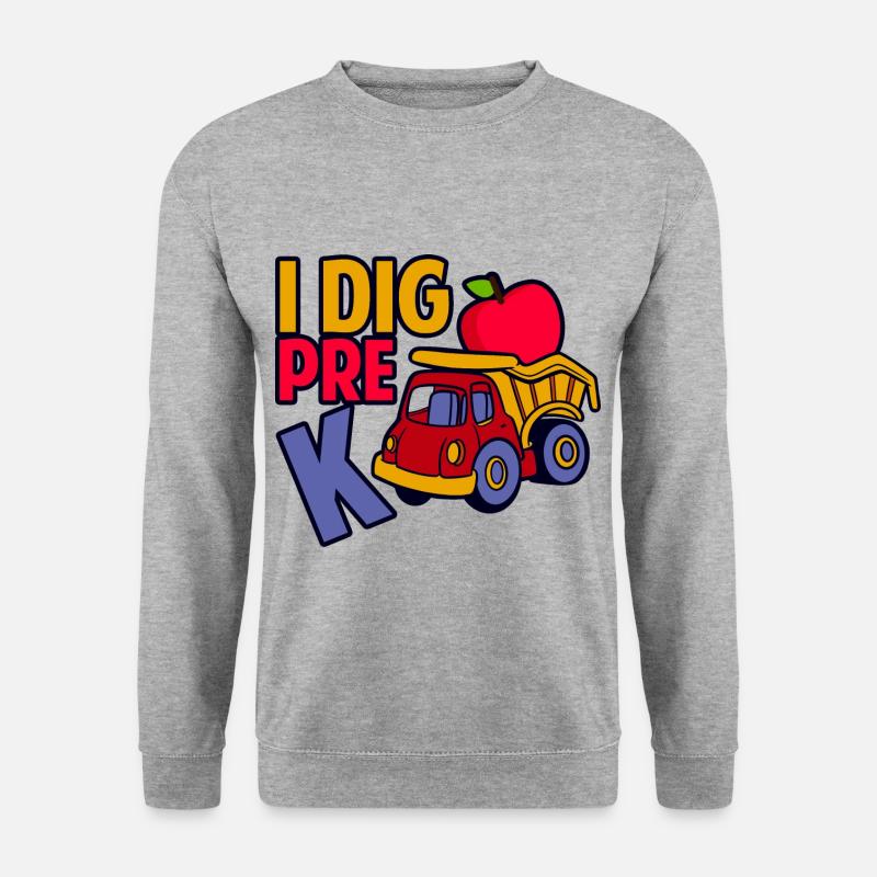 I Dig Pre-K - Unisex Pullover - Weißgrau meliert