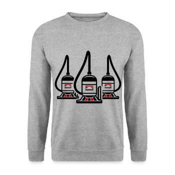 Vacuum Cleaner Symbol Cleaning - Unisex Sweatshirt - salt & pepper - Front - Alina (178cm) & Michal (187cm)