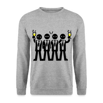 Bachelor Groom Team Bachelors - Sweat-shirt Unisexe - gris chiné - Devant - Alina (178cm) & Michal (187cm)