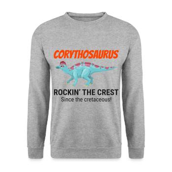 Corythosaurus Dinosaur Dino Paleontologist Fossil - Unisex Sweatshirt - salt & pepper - Front - Alina (178cm) & Michal (187cm)