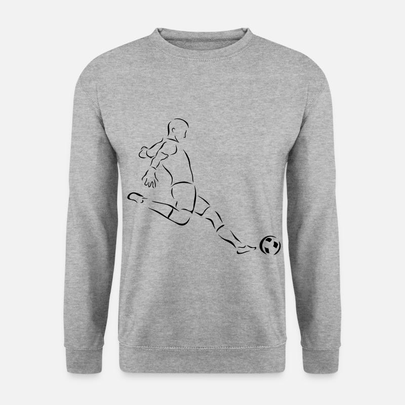 Fussball - Unisex Pullover - Weißgrau meliert