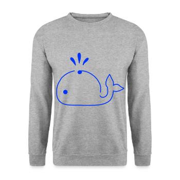 Dolphin Choice Bleu doux - Sweat-shirt Unisexe - gris chiné - Devant - Alina (178cm) & Michal (187cm)