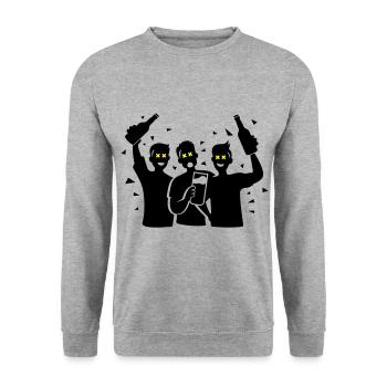 L’équipe de l’enterrement de vie de garçon et de garçon - Sweat-shirt Unisexe - gris chiné - Devant - Alina (178cm) & Michal (187cm)