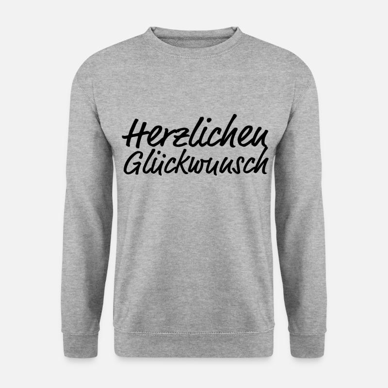 Herzlichen Glückwunsch Gratulieren - Unisex Pullover - Weißgrau meliert