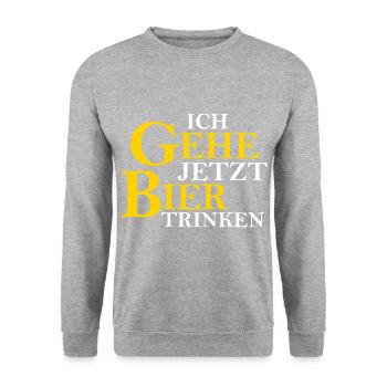Bier Trinken Biertrinker Bierliebhaber Party - Unisex Pullover - Weißgrau meliert - Vorne - Alina (178cm) & Michal (187cm)