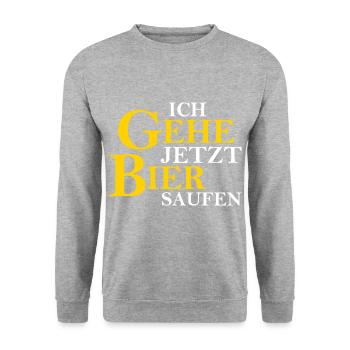 Bier Saufen Biertrinker Bierliebhaber Party Saufen - Unisex Pullover - Weißgrau meliert - Vorne - Alina (178cm) & Michal (187cm)