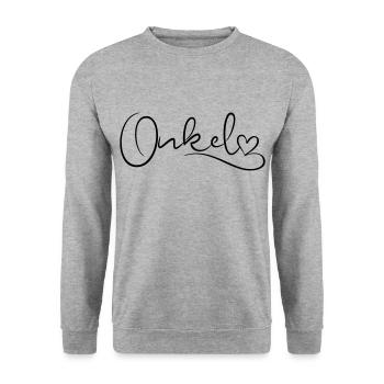 Uncle Font with Heart - Unisex Sweatshirt - salt & pepper - Front - Alina (178cm) & Michal (187cm)