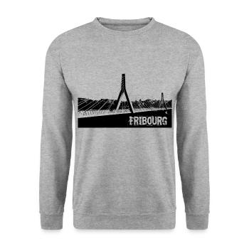 fribourg freiburg fr suisse - Unisex Pullover - Weißgrau meliert - Vorne - Alina (178cm) & Michal (187cm)