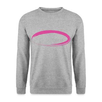Oval Circle - Unisex Sweatshirt - salt & pepper - Front - Alina (178cm) & Michal (187cm)