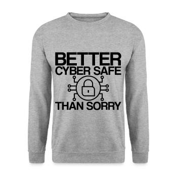 Mieux vaut cybervenir en sécurité que guérir - Sweat-shirt Unisexe - gris chiné - Devant - Alina (178cm) & Michal (187cm)
