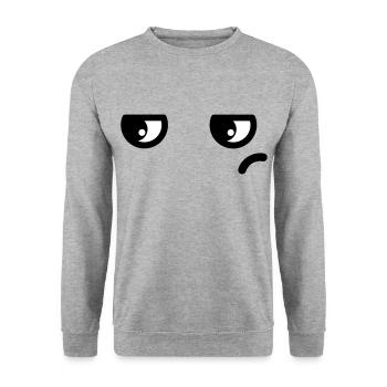 Yeux agacés Kawaii - Sweat-shirt Unisexe - gris chiné - Devant - Alina (178cm) & Michal (187cm)