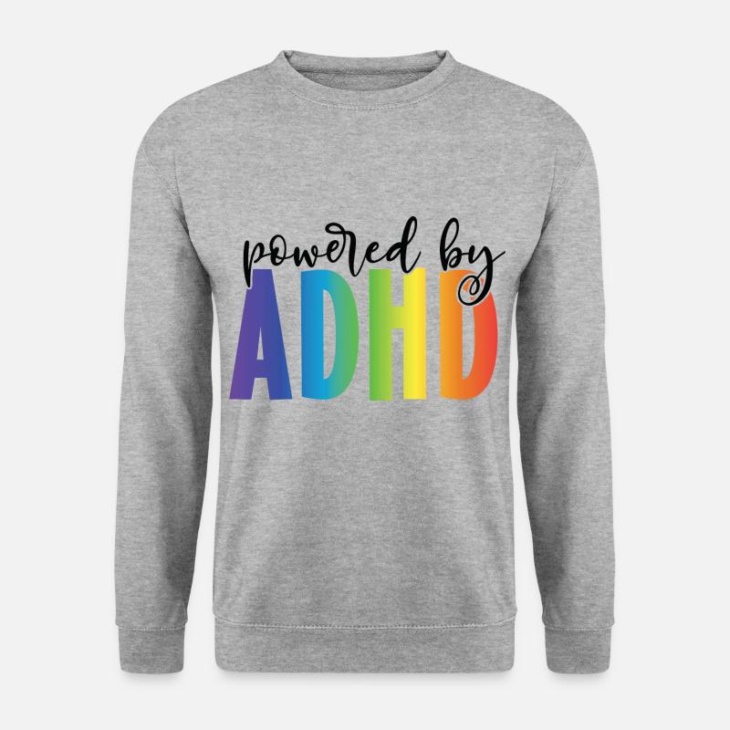 PoweredByADHS - Unisex Pullover - Weißgrau meliert