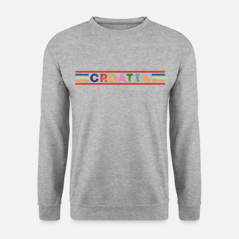 Kroatien - Unisex Pullover - Weißgrau meliert