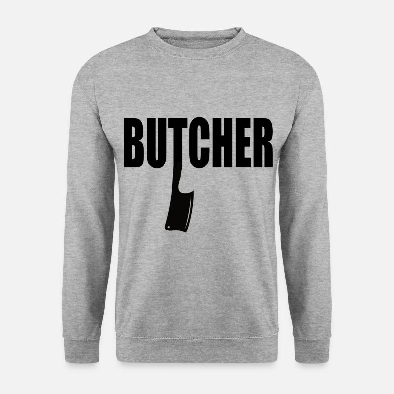 Fleischer Metzger Schlachter - Unisex Pullover - Weißgrau meliert