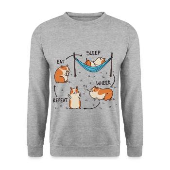 Cobaye jour amusant, Hamster D’humour bande dessinée - Sweat-shirt Unisexe - gris chiné - Devant - Alina (178cm) & Michal (187cm)