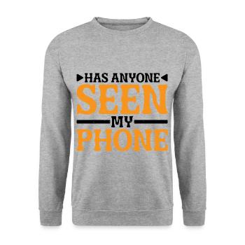 Has Anyone Seen My Phone 16 - Unisex Pullover - Weißgrau meliert - Vorne - Alina (178cm) & Michal (187cm)