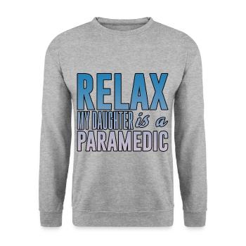 Relax My Daughter Is A Paramedic 3 - Sweat-shirt Unisexe - gris chiné - Devant - Alina (178cm) & Michal (187cm)