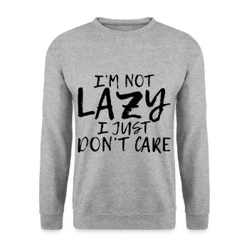 Je ne suis pas paresseux, je m’en fiche 7 - Sweat-shirt Unisexe - gris chiné - Devant - Alina (178cm) & Michal (187cm)