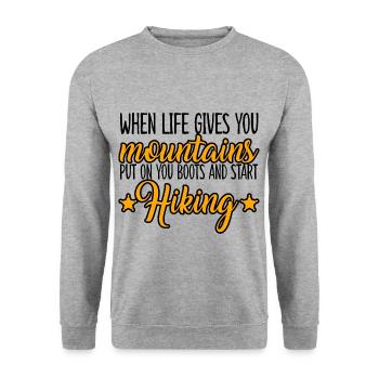 Quand la vie vous donne des montagnes 2 - Sweat-shirt Unisexe - gris chiné - Devant - Alina (178cm) & Michal (187cm)