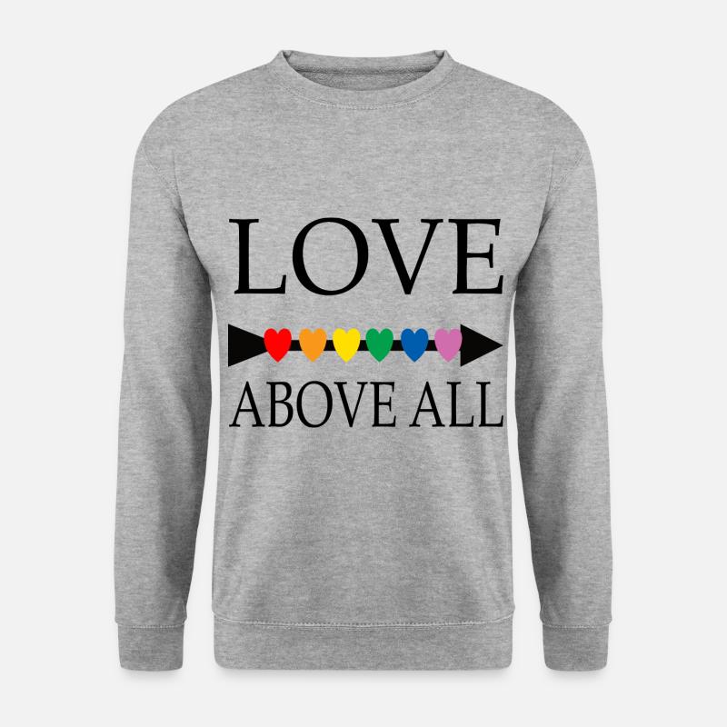 Liebe über alles - Unisex Pullover - Weißgrau meliert