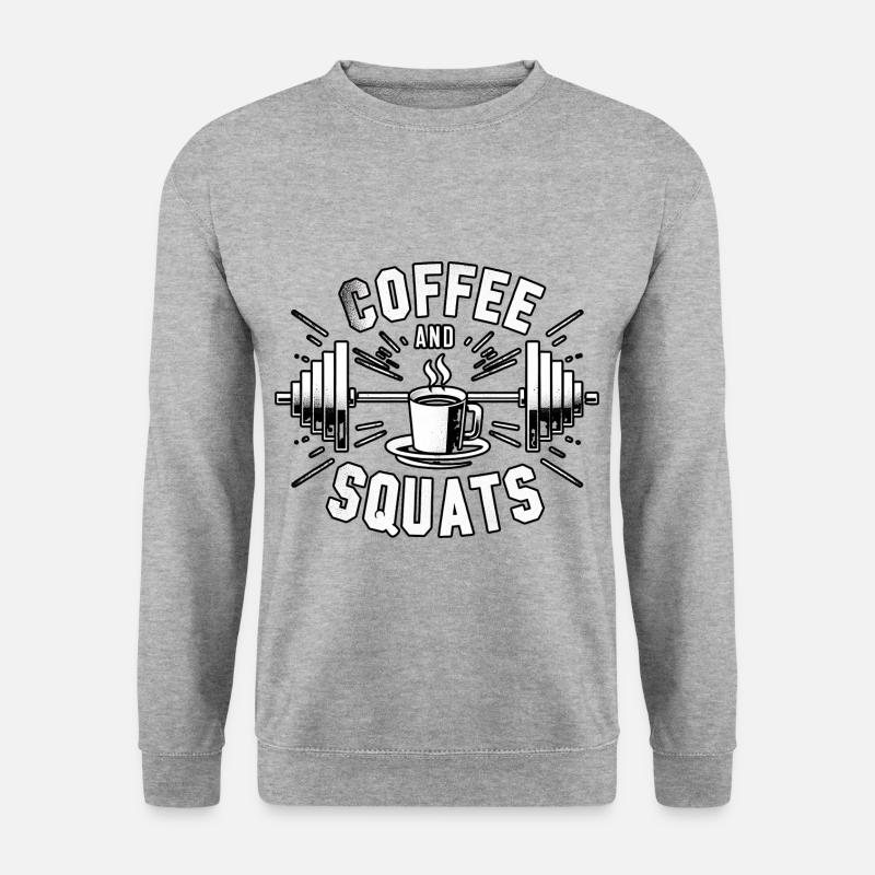 Coffee And Squats 12 - Unisex Pullover - Weißgrau meliert