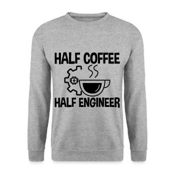 Half Coffee Half Engineer 2 - Unisex Sweatshirt - salt & pepper - Front - Alina (178cm) & Michal (187cm)