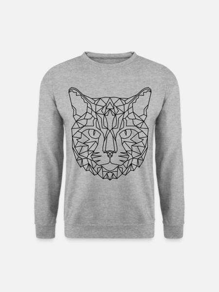 Cat Geometric - Unisex Sweatshirt - salt & pepper