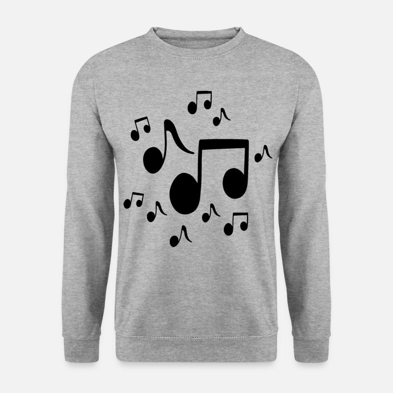 Musiker Melodie Musiknoten in schwarz - Unisex Pullover - Weißgrau meliert