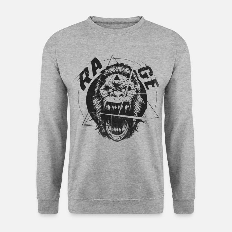 RAGE The King of the Apes - Unisex Pullover - Weißgrau meliert