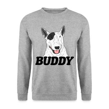 Bullterrier - Unisex Pullover - Weißgrau meliert - Vorne - Alina (178cm) & Michal (187cm)