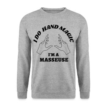 Great masseuse - Unisex Sweatshirt - salt & pepper - Front - Alina (178cm) & Michal (187cm)