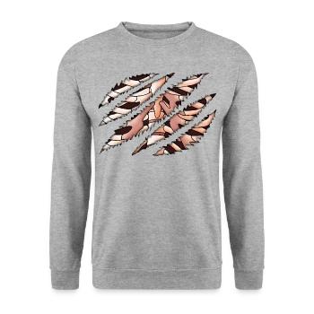 Skeleton Blow - Unisex Sweatshirt - salt & pepper - Front - Alina (178cm) & Michal (187cm)