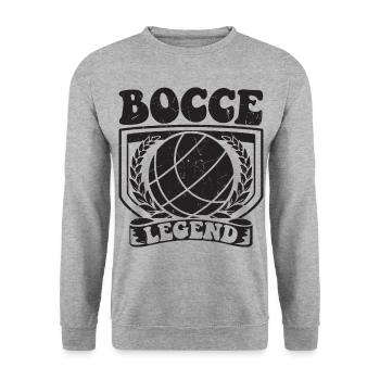 La légende de la pétanque dit la balle de pétanque avec Jack Bocci - Sweat-shirt Unisexe - gris chiné - Devant - Alina (178cm) & Michal (187cm)