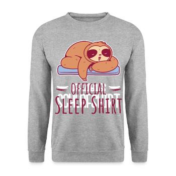 Sloth Offizielles Schlafshirt für Fans von Faultieren - Unisex Pullover - Weißgrau meliert - Vorne - Alina (178cm) & Michal (187cm)