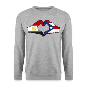 Ägypten Puerto Rico Hände Herzform - Unisex Pullover - Weißgrau meliert - Vorne - Alina (178cm) & Michal (187cm)