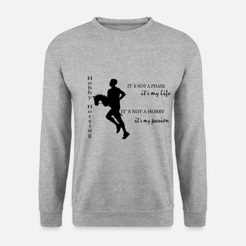 Hobby Horsing 6 - Unisex Pullover - Weißgrau meliert