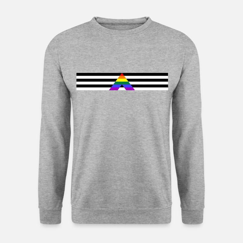 Straight Ally Flagge - Unisex Pullover - Weißgrau meliert