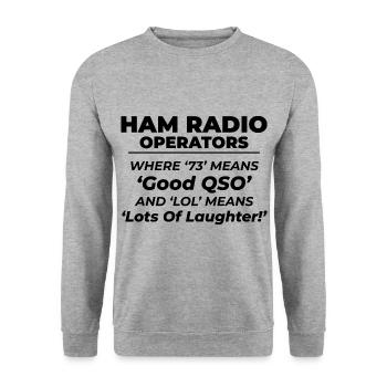 Opérateurs radio amateurs Dicton amusant - Sweat-shirt Unisexe - gris chiné - Devant - Alina (178cm) & Michal (187cm)
