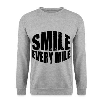 Smile Every Mile 7 - Unisex Pullover - Weißgrau meliert - Vorne - Alina (178cm) & Michal (187cm)