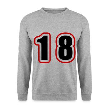 18 Number College - Unisex Sweatshirt - salt & pepper - Front - Alina (178cm) & Michal (187cm)