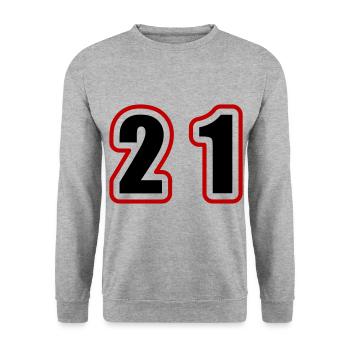 21 Number College - Unisex Sweatshirt - salt & pepper - Front - Alina (178cm) & Michal (187cm)
