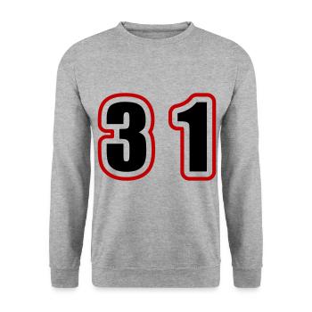 31 Number College - Unisex Sweatshirt - salt & pepper - Front - Alina (178cm) & Michal (187cm)