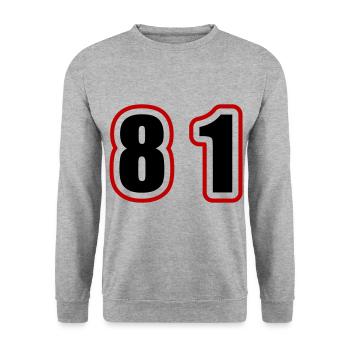 81 Number College - Unisex Sweatshirt - salt & pepper - Front - Alina (178cm) & Michal (187cm)