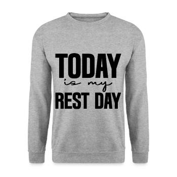 Today Is My Rest Day 3 - Unisex Sweatshirt - salt & pepper - Front - Alina (178cm) & Michal (187cm)