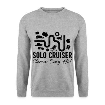 Solo Cruiser Come Say Hi 3 - Unisex Pullover - Weißgrau meliert - Vorne - Alina (178cm) & Michal (187cm)