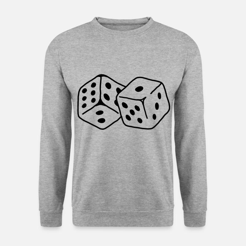 Würfel - Unisex Pullover - Weißgrau meliert