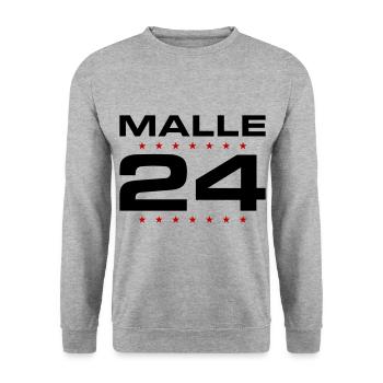 Malle 24 Mallorca - Sweat-shirt Unisexe - gris chiné - Devant - Alina (178cm) & Michal (187cm)